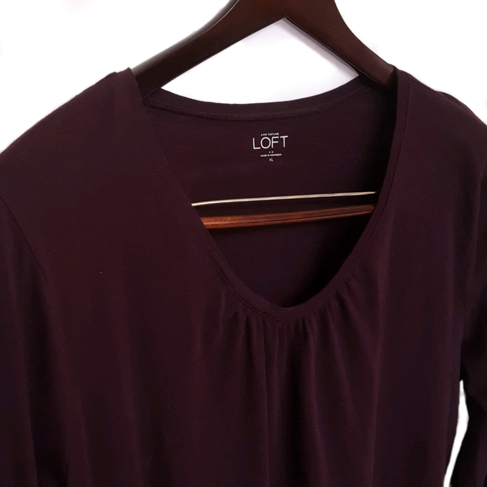 Ann Taylor loft V-neck Long Sleeve Cotton shirt XL